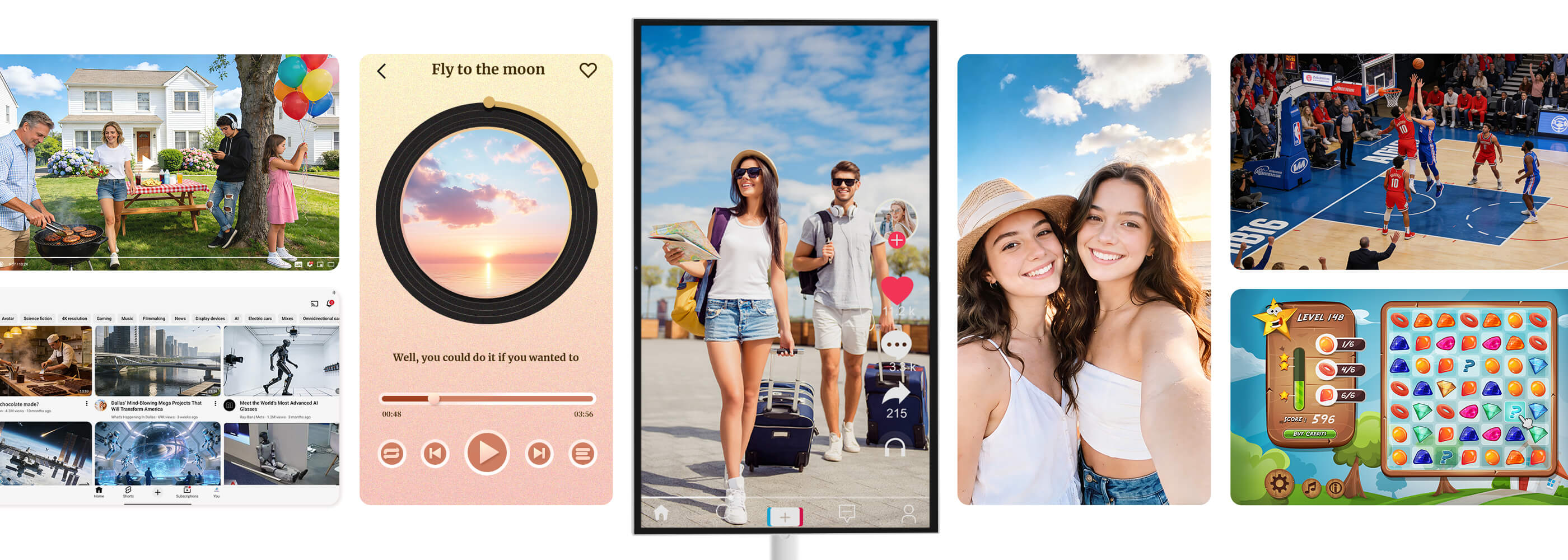 32 inch portable smart TV with apps streaming video games and social media ecosystem – Nework MoveMate AI