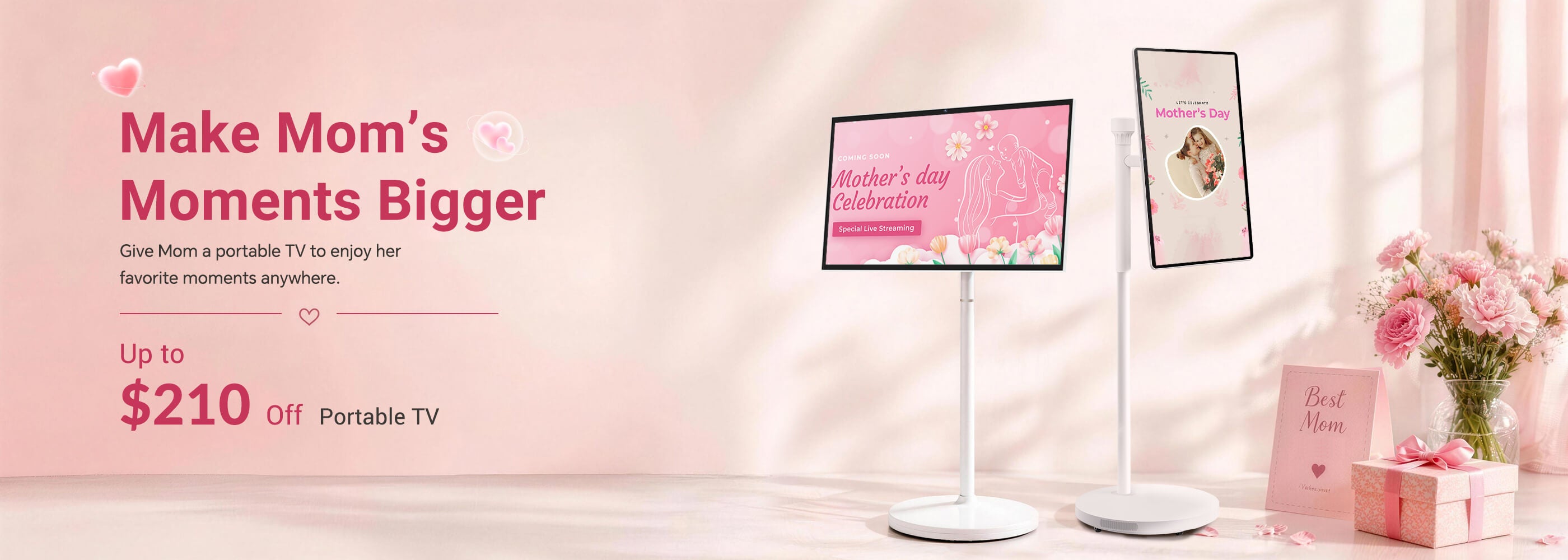 Mother’s Day gift portable tv for home entertainment adjustable screen Nework MoveMate AI