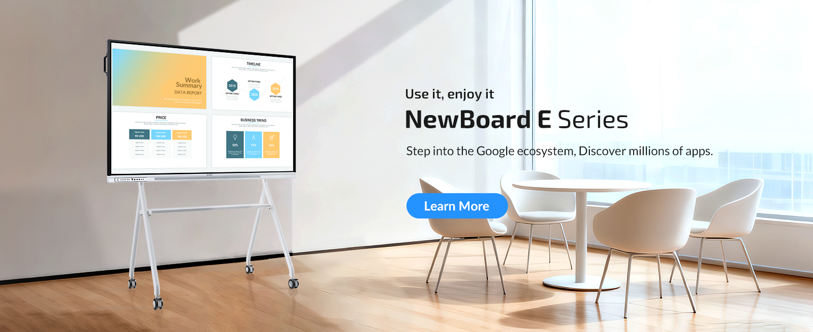 Nework NewBoard E Series 4K smart board for classrooms and offices-pc
