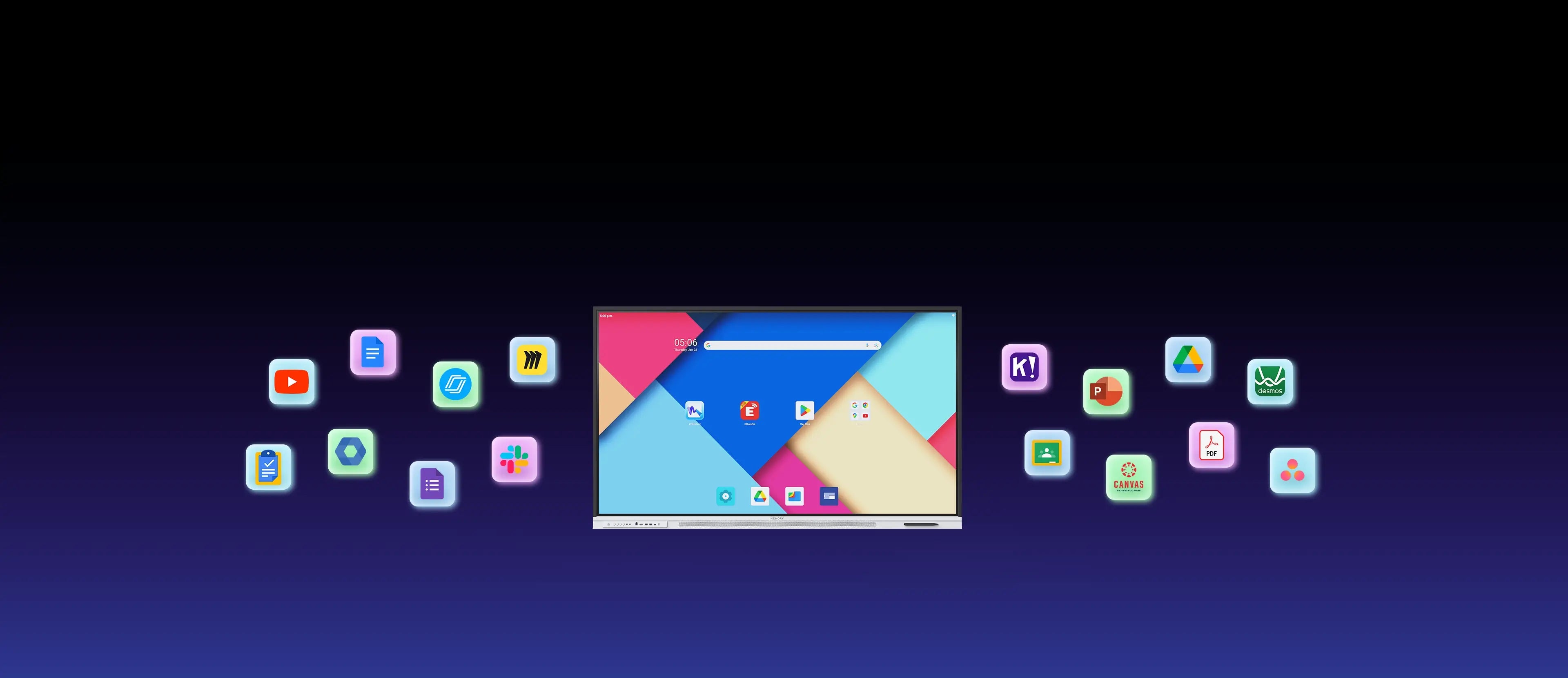 Nework smart whiteboard with Google Play apps for classroom teaching-pc