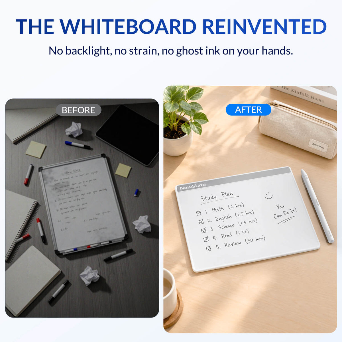 Nework NewSlate magnetic dry erase board with pen