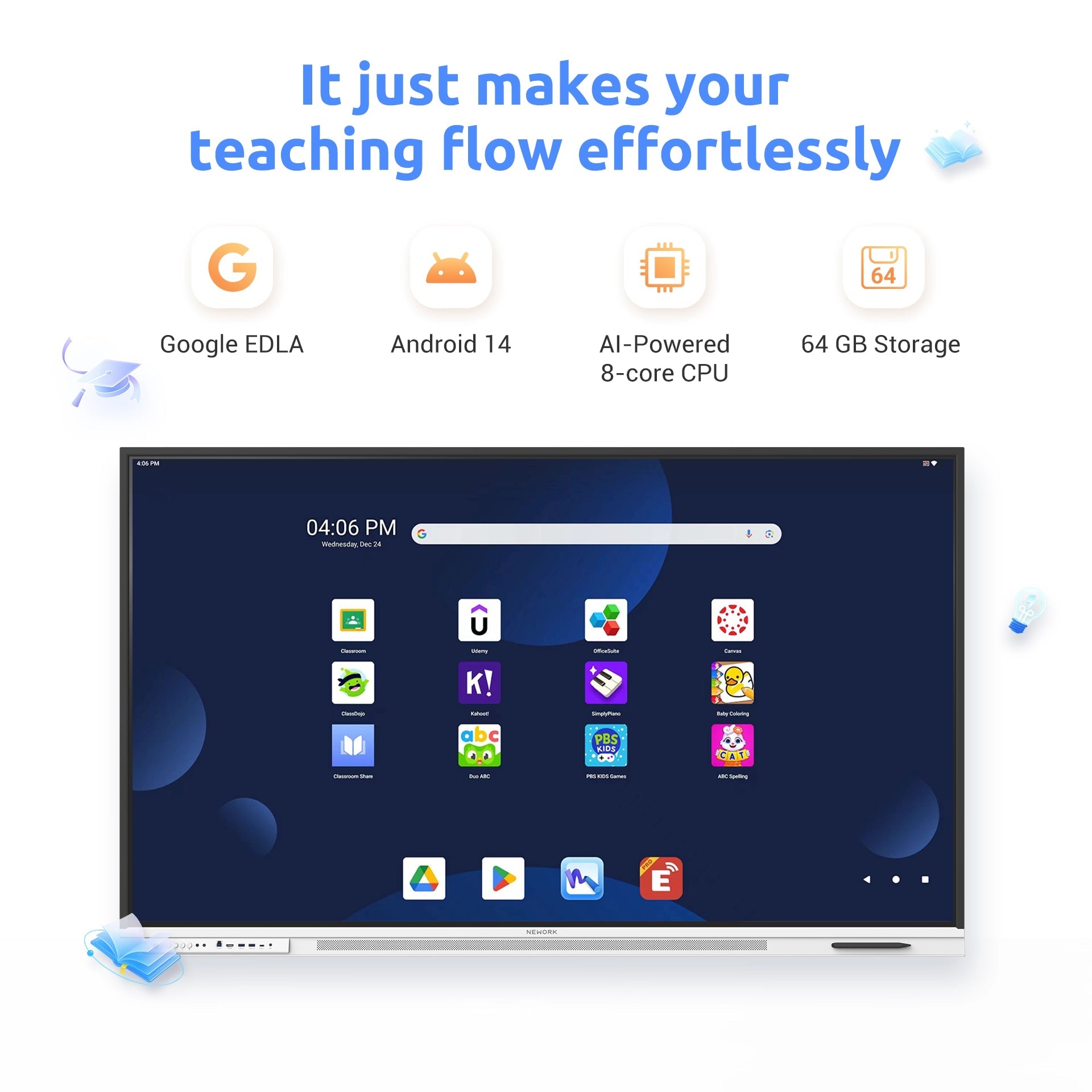 25,000+ Educators trust Nework smart whiteboard in their classrooms: Smart Board in 55 Inch – Buy from NEWORK