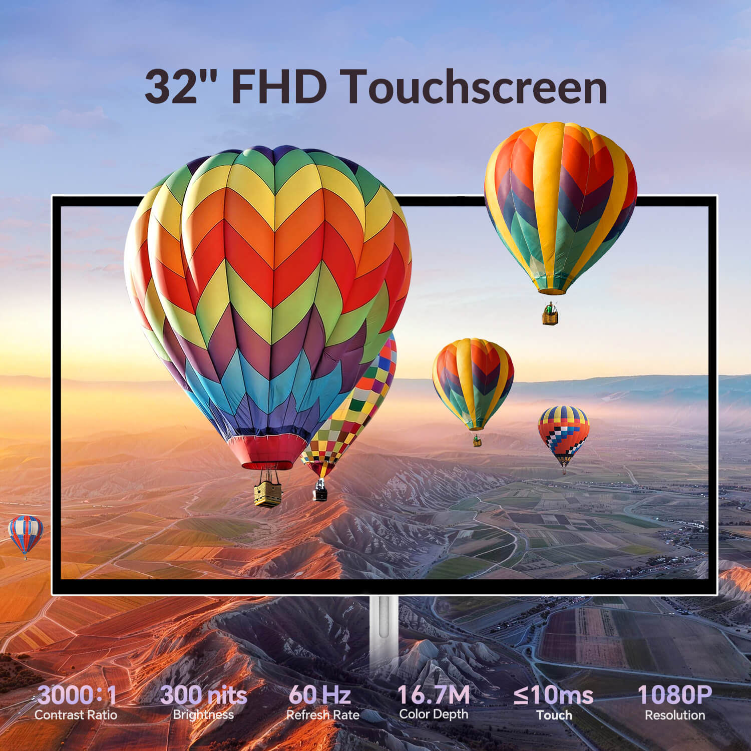 32 inch FHD touchscreen portable TV with high brightness color accuracy and responsive touch – Nework MoveMate AI