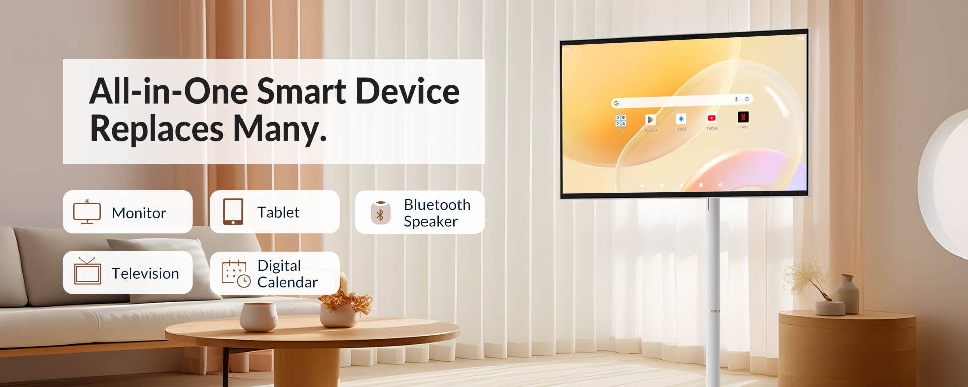 32 inch all in one smart portable TV replacing multiple devices including TV tablet and speaker – Nework MoveMate AI