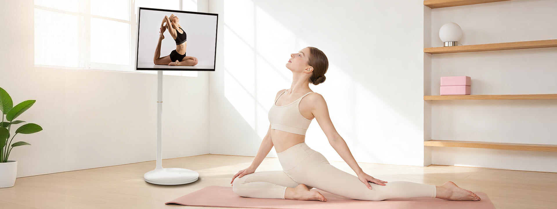 32 inch portable smart TV for home workout yoga training with large screen display – Nework MoveMate AI