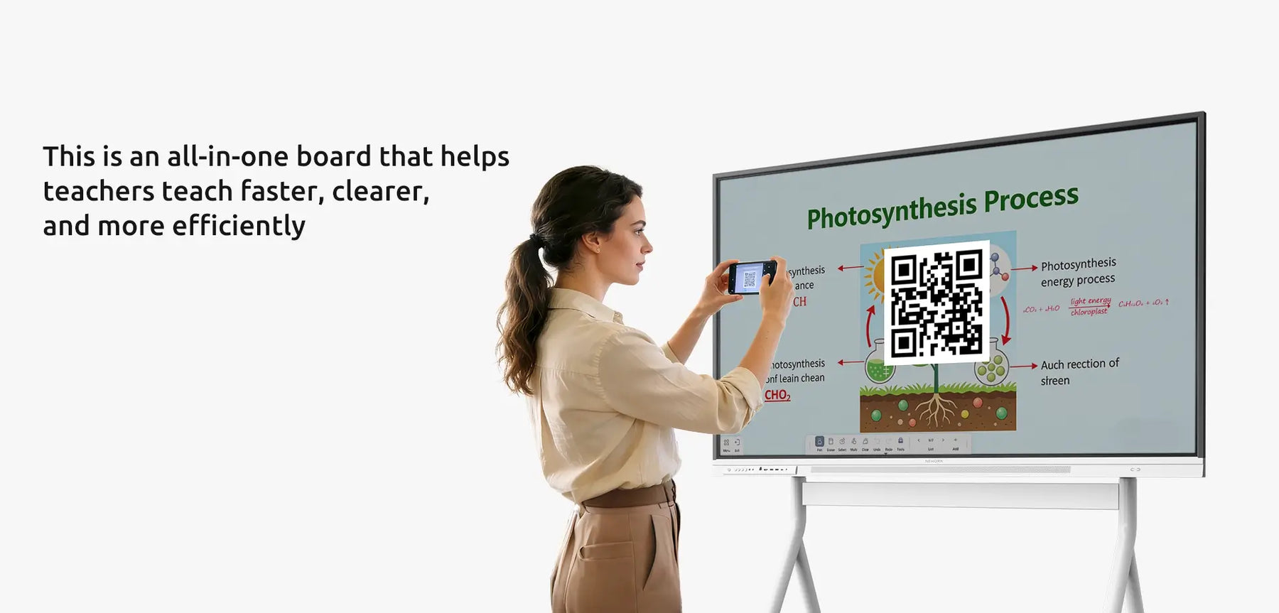 4K wireless screen casting smart whiteboard for classrooms