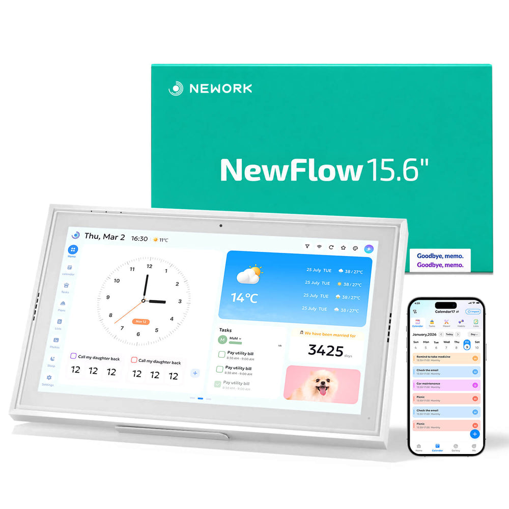 Nework 15.6" Digital Calendar — Keep Your Family in Sync