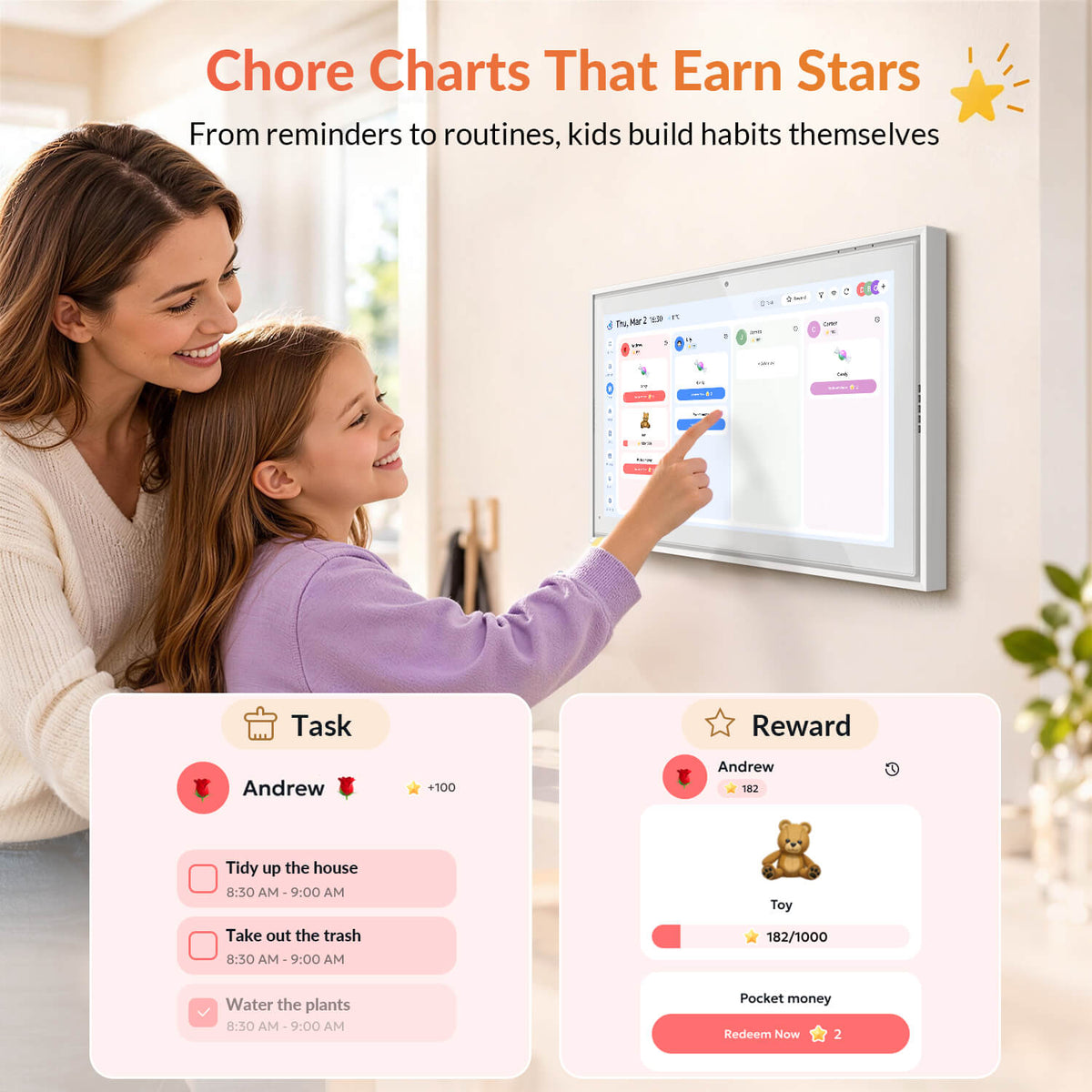 Nework 15.6" Digital Calendar — Keep Your Family in Sync
