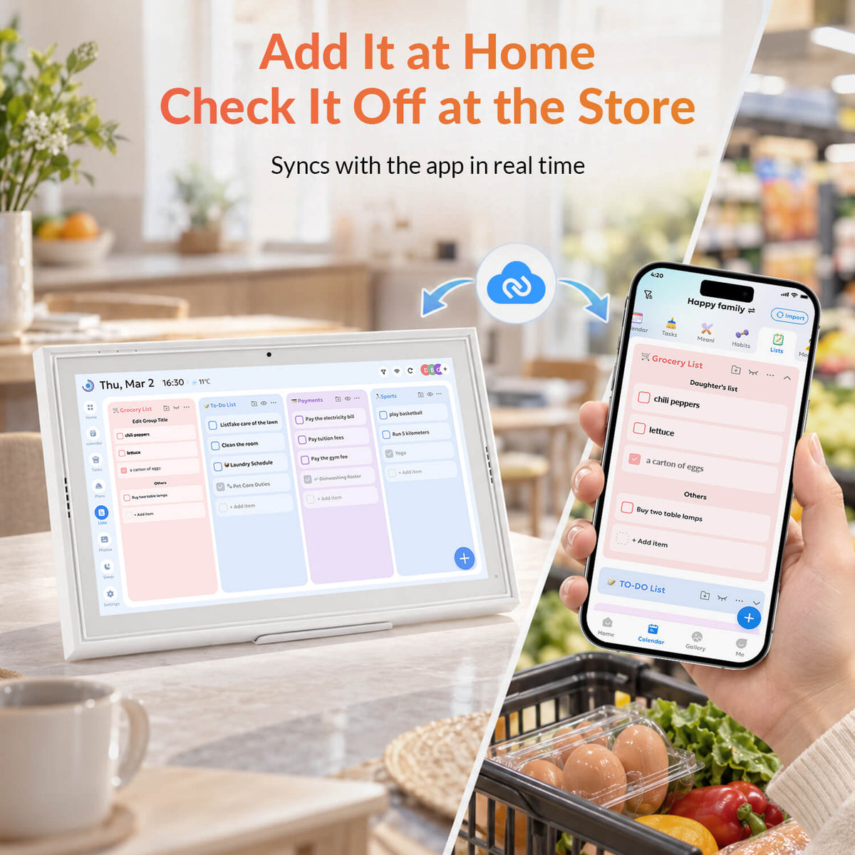 Nework 15.6" Digital Calendar — Keep Your Family in Sync