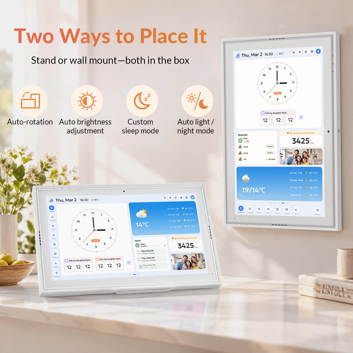 Nework 15.6" Digital Calendar — Keep Your Family in Sync