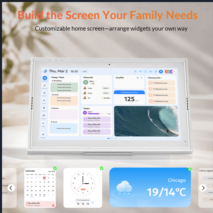 Nework 15.6" Digital Calendar — Keep Your Family in Sync