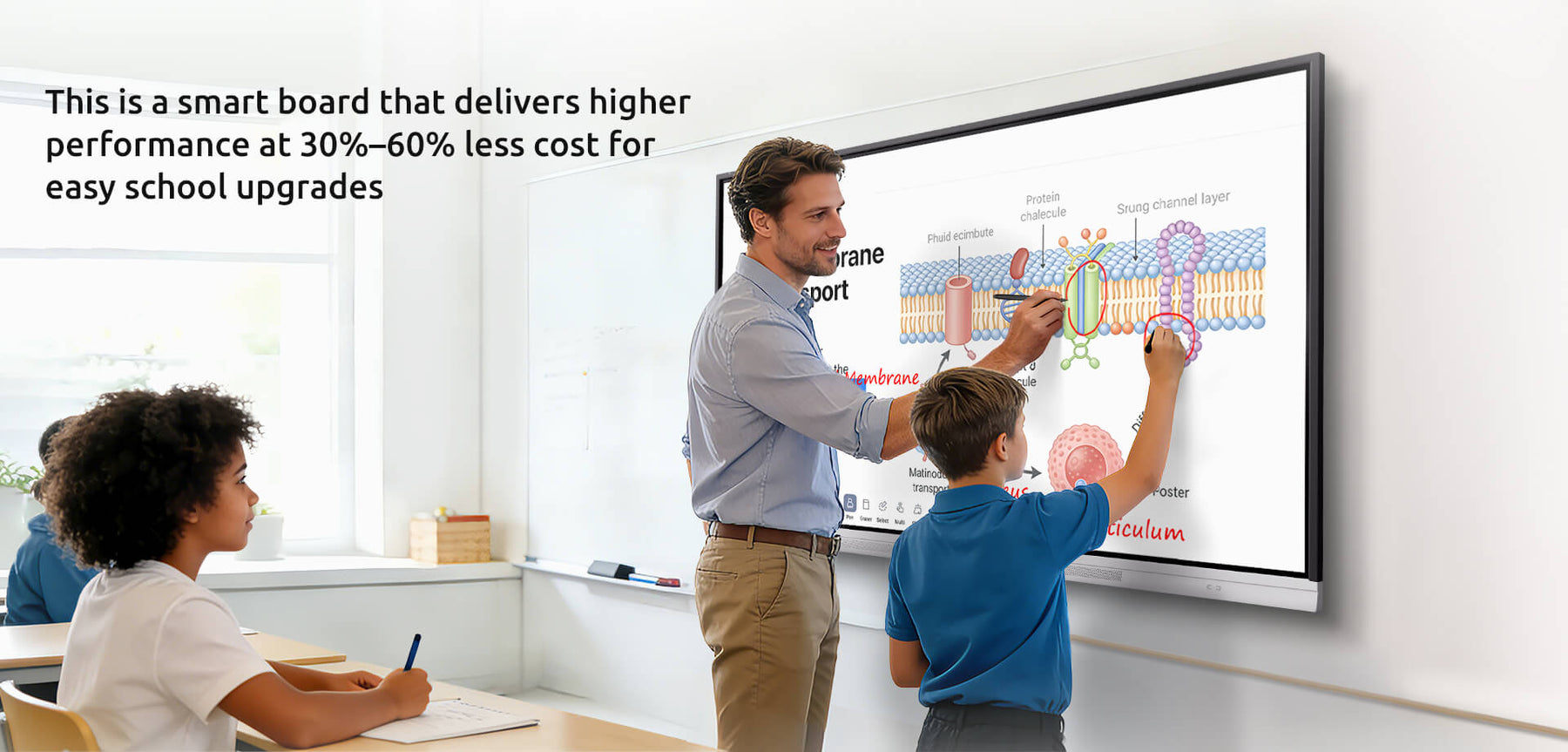 Nework 4K smart whiteboard for interactive classroom teaching