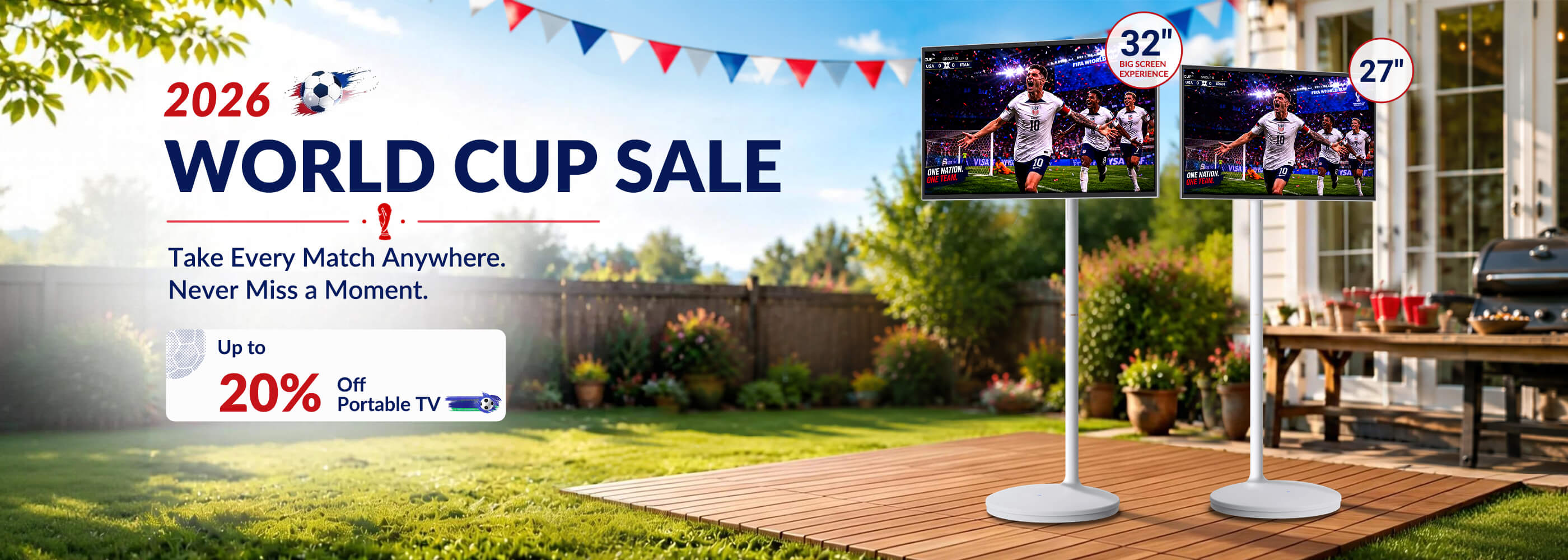Nework_Portable_TV_for_Outdoor_World_Cup_Viewing_in_Backyard_with_32_Inch_and_27_Inch_Smart_Displays