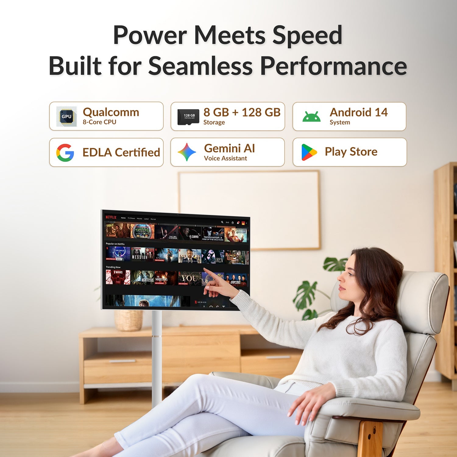 Nework MoveMate AI 27" — Move Freely Watch Anywhere: Portable Tv in – Buy from NEWORK