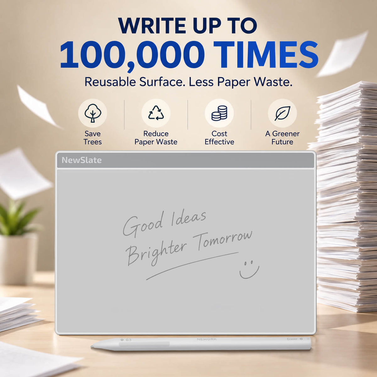 Nework NewSlate magnetic dry erase board with pen